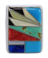 Heavy Multicolor And Sterling Silver Ring Size 6-1/4 WX37609